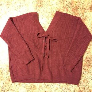 Hayes Red Sweater with Tie Back